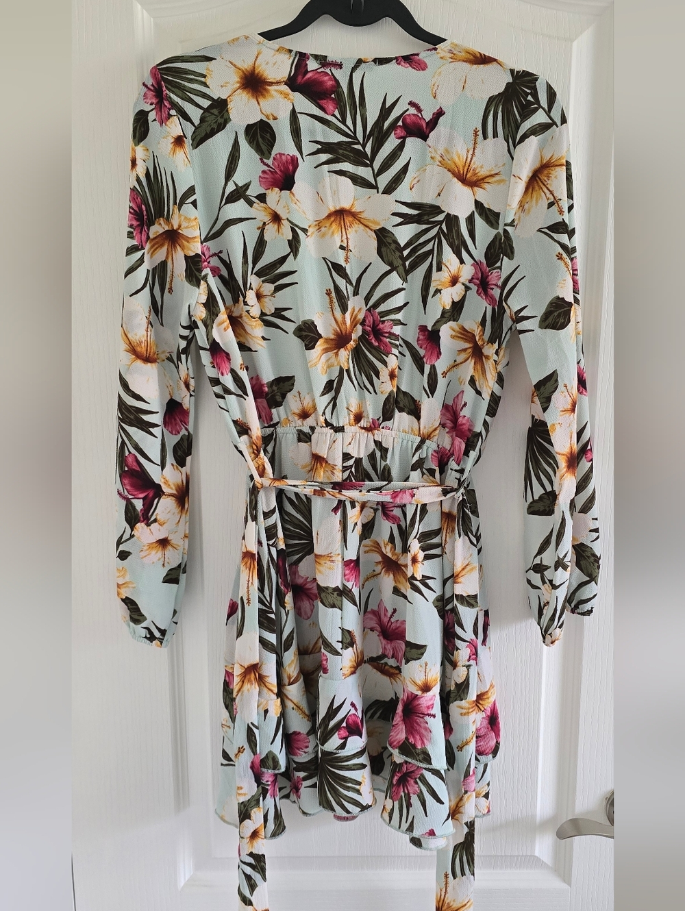 Purple Snow Mint Floral Dress with Pink Blooms - Picture 3 of 3